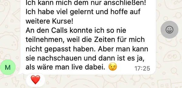 Nachricht von Malle über den Rhythmus-Fundament-Kurs